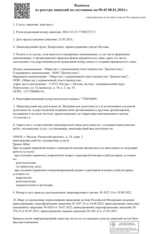 Лицензия на медицинскую деятельность